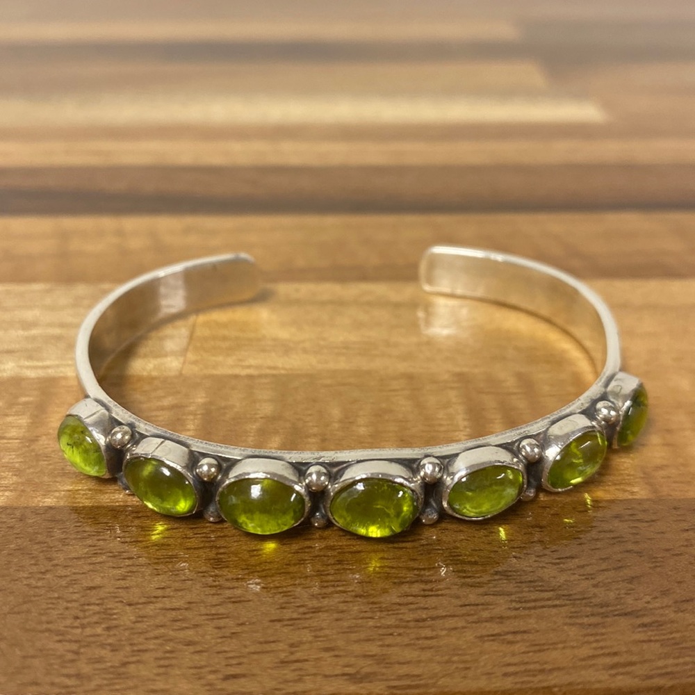Navajo sterling bracelet cuff signed Albert Jake